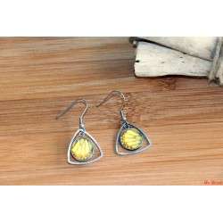 Boucles d'oreilles ailes de papillon jaunes