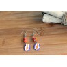 Boucles d'oreilles perles verre oranges et pâte polymère pétales