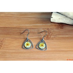 Boucles d'oreilles fleurs jaunes