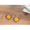 Boucles d'oreilles nénuphars pastilles jaunes