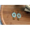 Boucles d'oreilles ovales verts pales coquilles saint jacques