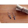 Boucles d'oreilles éventails argenté gouttes pétroles