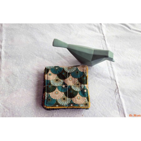 Lot de 4 lingettes éventail pétrole