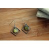 Boucles d'oreilles pastille peinture et résine vert