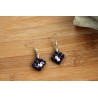 Boucles d'oreilles chocolat noir aux éclats de chocolat blanc en pâte polymère