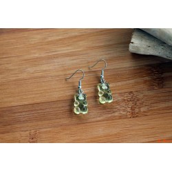 Boucles d'oreilles ourson en résine jaune