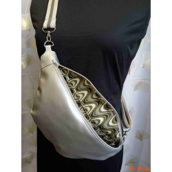 Sac banane argentée