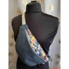 Sac banane velours bleu