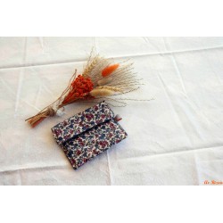 Housse pour savon petites fleurs roses et bleues