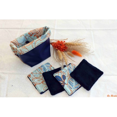 Lot de 4 lingettes et son panier ciel géométrique