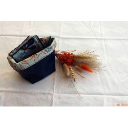 Lot de 4 lingettes et son panier ciel géométrique
