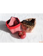 Lot de 4 lingettes et son panier